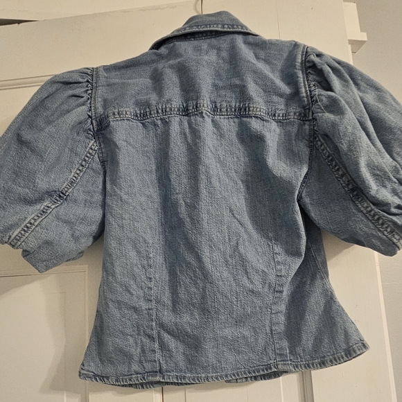 Levi's Denim Puff Sleeve Blouse - Picture 2 of 4